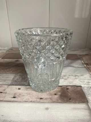 Cubitera de cristal vintage con asas