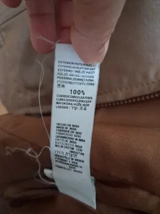 Cazadora de cuero camel