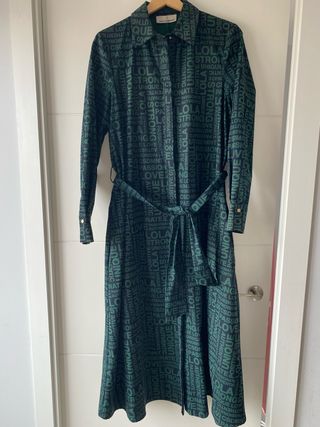 Lola Casademunt Gabardina Estampada Verde Talla M