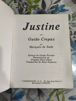 Comic Justine del marqués de Sade