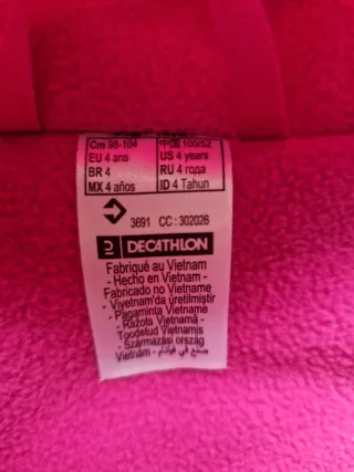 Conjunto Nieve Niña Rosa. Un solo uso