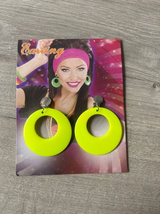 Pendientes Aro Flúor Amarillo