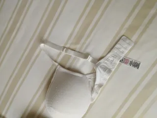 Sujetador blanco seda topos 95C