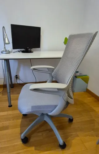 Silla de oficina ergonómica gris