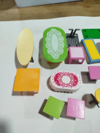 Lote mesas y accesorios Playmobil