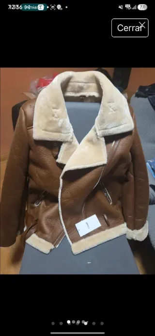 Cazadora Aviador Borreguito Marrón Talla L