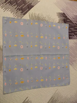 Funda cojín 45, mantel y volante cortina flores