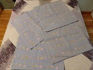 Funda cojín 45, mantel y volante cortina flores