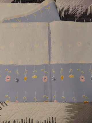 Funda cojín 45, mantel y volante cortina flores