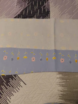 Funda cojín 45, mantel y volante cortina flores