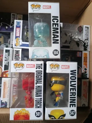 Lote 3 Funko Pop! Iceman Human Torch Wolverine