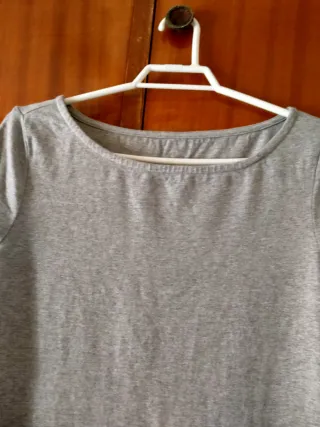 Vestido largo gris manga larga