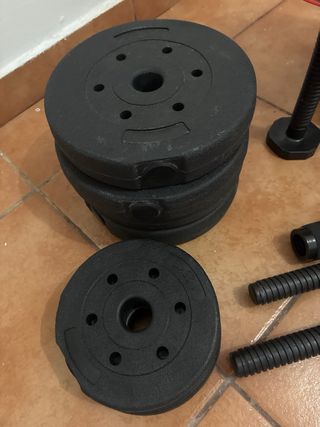 Kit Pesas 40kg Mancuernas, Barra y Keetbell