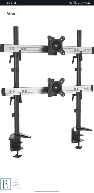 Soporte Escritorio 2 Monitores HFTEK