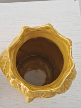 Coppia Vasi Testa di Moro in Ceramica Gialla