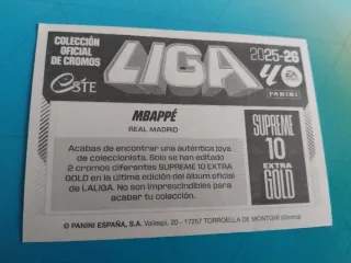 MBAPPÉ SUPREME 10 EXTRA GOLD - LALIGA 25/26