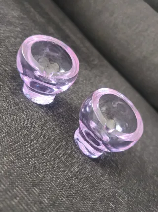 2 Ceniceros de cristal Neodimio Vintage