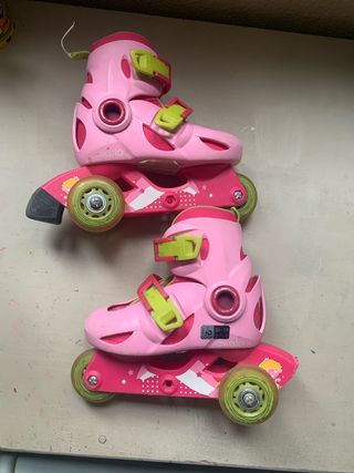 Patines Oxelo niña rosas talla 26-28