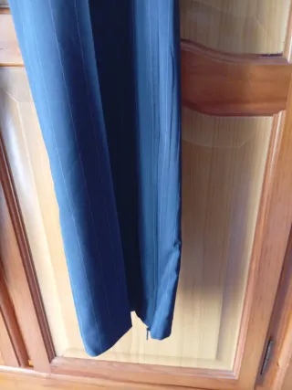 Pantalón raya diplomática azul marino y gris