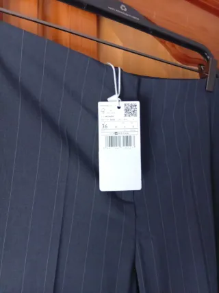 Pantalón raya diplomática azul marino y gris