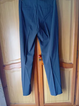Pantalón raya diplomática azul marino y gris