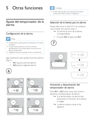 Radio Reloj Despertador Philips AJ3400 Negro