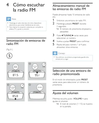 Radio Reloj Despertador Philips AJ3400 Negro