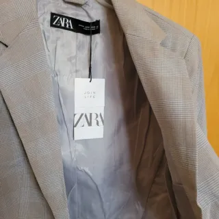 Americana Zara Gris Talla 44 Nueva
