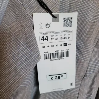 Americana Zara Gris Talla 44 Nueva