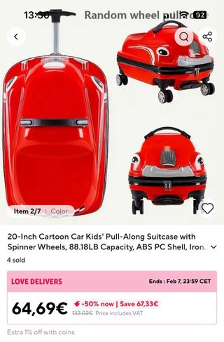 Mala coche de viaje para niños