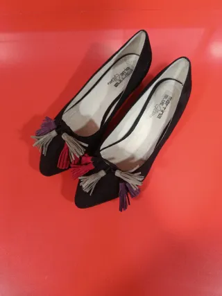 Zapatos planos Martina Blue con flecos