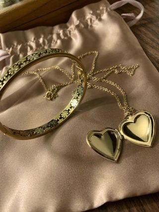 Set collana e bracciale donna dorato
