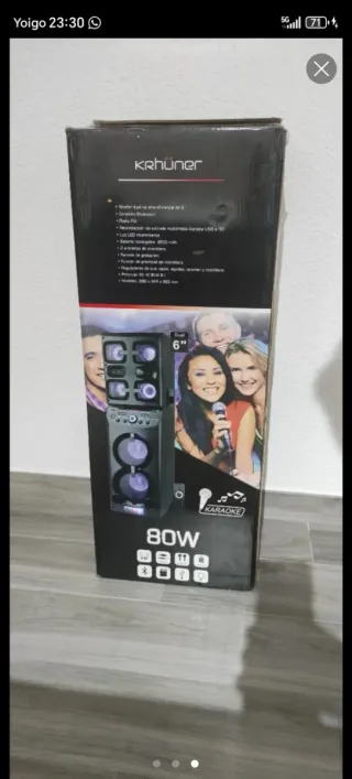 Altavoz Bluetooth krhuner con USB, Tarjeta, Aux