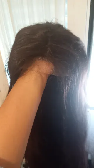 Peluca castaña con encaje