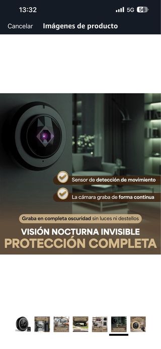 Cámara espía negra con tarjeta 32GB