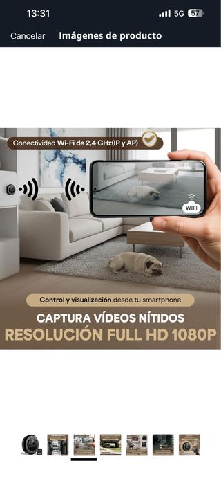 Cámara espía negra con tarjeta 32GB