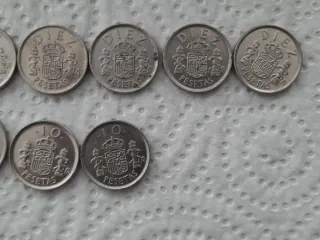 Lote 12 monedas 10 pesetas Juan Carlos I