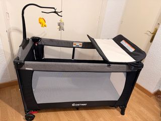 Cuna colecho gris y negra