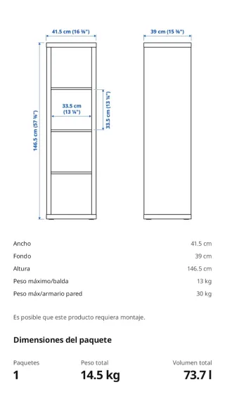 Mueble TV/Estantería Kallax Ikea Azul