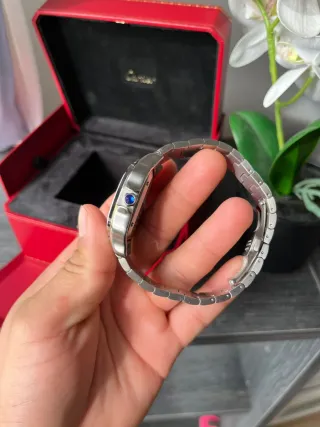 Reloj Cartier Azul y Plateado