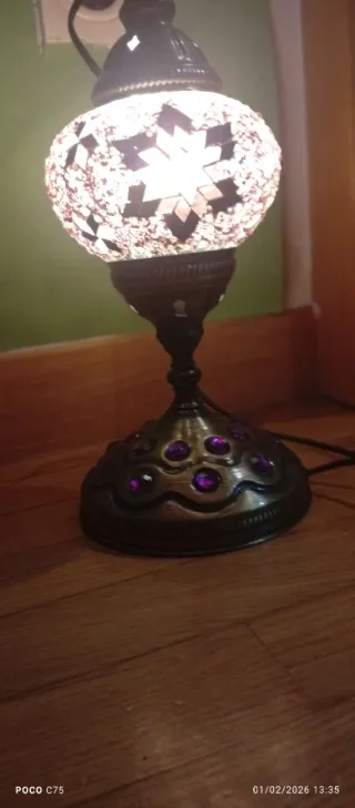 Lámpara Árabe Vidrio y Metal