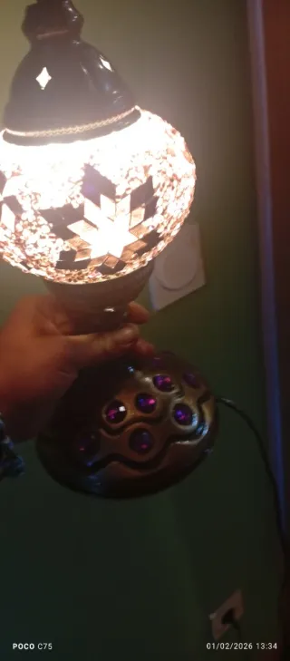 Lámpara Árabe Vidrio y Metal