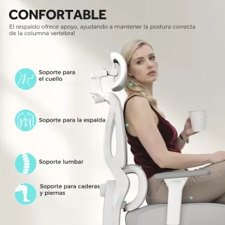 Silla Ergonómica HOMCOM Malla Reposapiés
