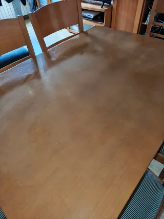 Mesa comedor extensible + 6 sillas madera