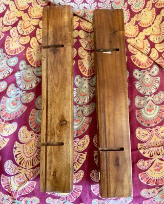 2 Colgador Artesanal Madera y Metal