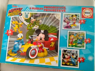 Puzzle 4 Puzzles Mickey y los Roadster Racers Educ