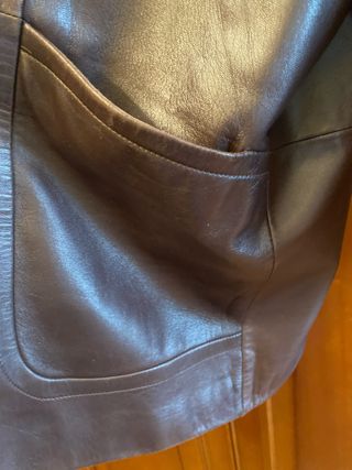 Chaquetón de piel marrón