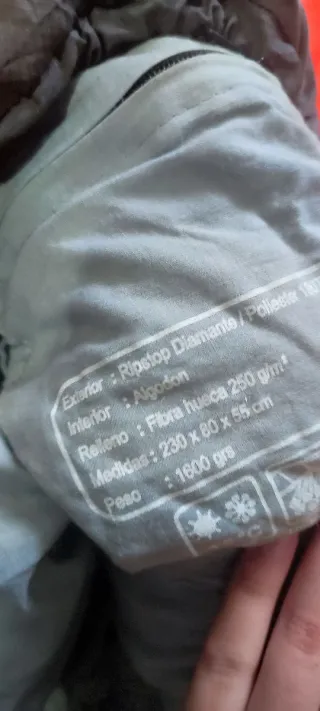 Saco de dormir Boomerang naranja y gris