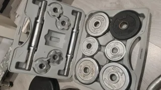 Pesas ajustables y banco reclinable