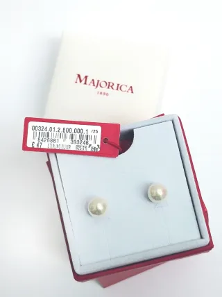 Pendientes Majorica Perla Plata 8mm Lyra